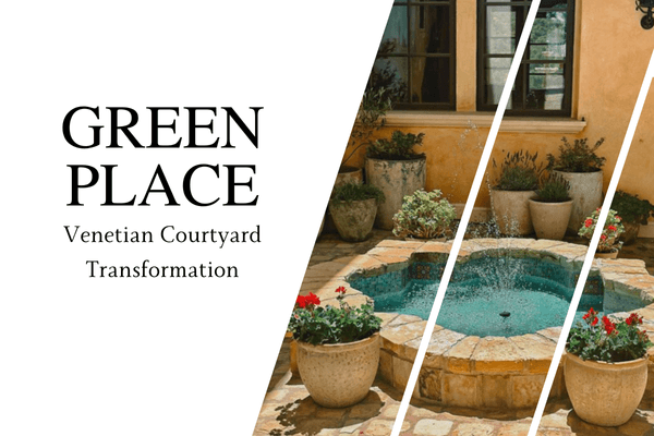 Modern commercial office building with manicured landscaping and green lawn